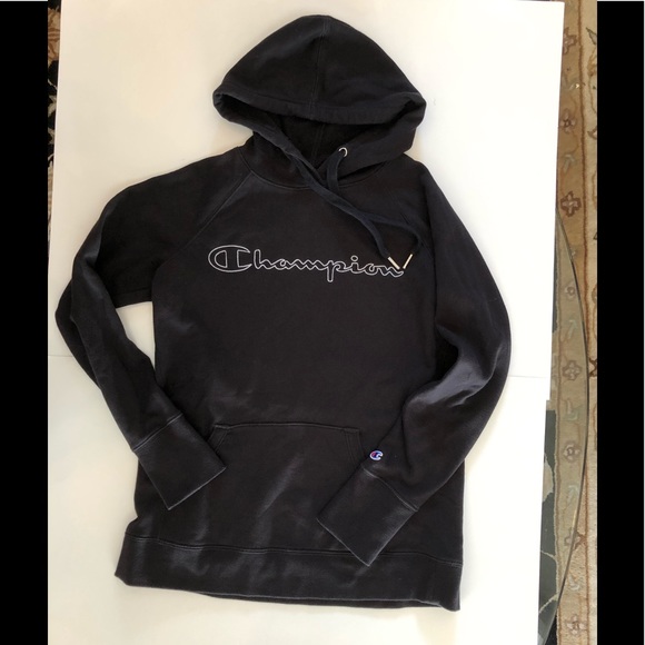 champion women's hoodie black